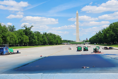 Trump’s ‘pool guy’ appears hard at work on Lincoln Memorial icon, new photos reveal