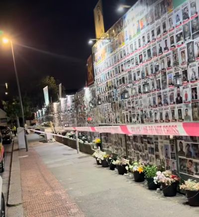 Police investigate suspected arson attack at memorial wall in north London