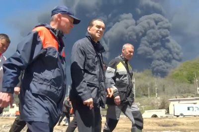 Russia struggles to contain ‘massive’ fire at oil refinery after third Ukrainian strike in two weeks
