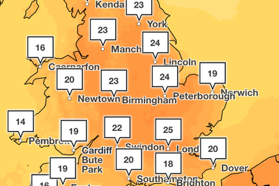 Mapped: Where the UK will see up to 25C temperatures this week
