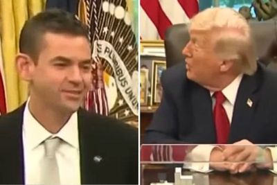 Trump points out Nasa chief’s ‘beautiful ears’ in awkward interaction with Artemis crew
