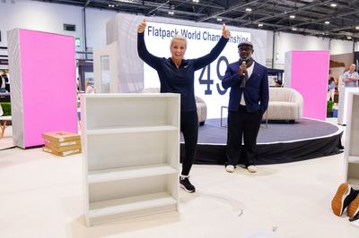 Woman retains flatpack world title after building bedside table in eight minutes