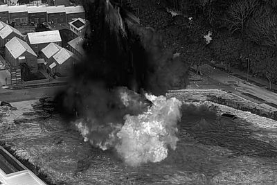 Watch the moment WWII bomb explodes after mass evacuation