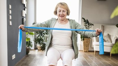 This four-move resistance band workout for seniors will improve mobility and build functional strength