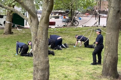Watch: Forensics on scene in Brixton after four people shot from vehicle
