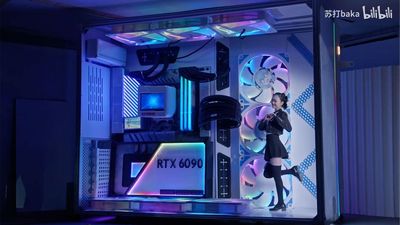 Enthusiast builds a PC big enough to live in — humans in this RGB-lit fish tank case look just like figurines