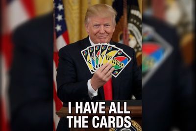 Trump shredded for not understanding the rules of UNO in fresh AI slop meme: ‘I have all the cards’