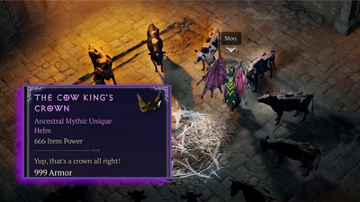 The Diablo 4 Cow Level has been found and it drops an insane but udderly useless Mythic Unique
