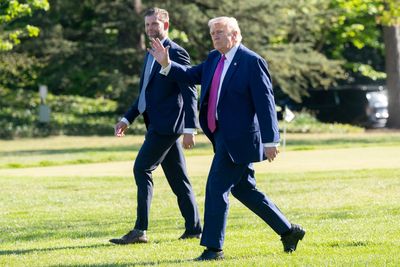 ‘Congratulations, Dad!’ Eric Trump celebrates new gold logo after Palm Beach airport is renamed after the president