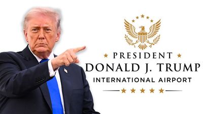 Airport logo falls victim to Trump’s goldwashing Presidential plague