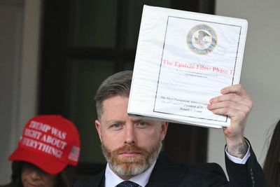 MAGA influencer embarrassed by infamous Epstein binder photo said he won’t help with release of Trump’s UFO files