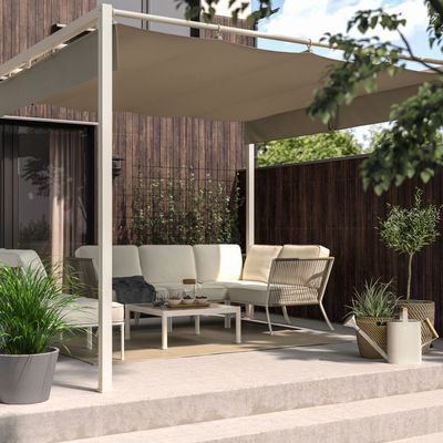 IKEA's affordable retractable pergola is the ultimate way to fake the luxe hotel look in your garden this summer
