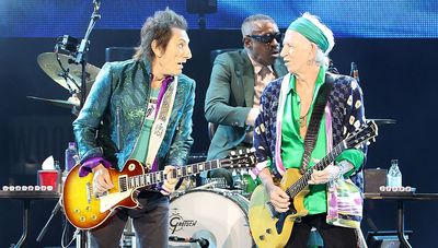 “In the middle there's this mesh we call ‘the ancient form of weaving.’ Sometimes we cross accidentally!” Ronnie Wood explains his guitar dynamic with Keith Richards at launch for surprise new Rolling Stones album