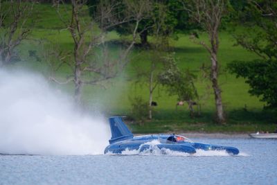 Record-breaking hydroplane Bluebird K7 returns to Coniston Water