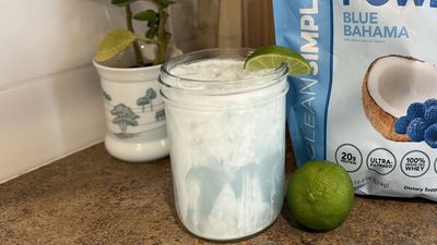 This protein shake tastes like a tropical cocktail and has 20g of protein