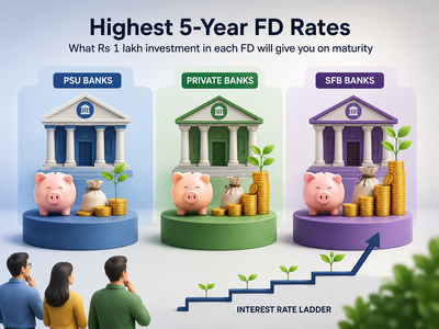 Highest 5-year FD rates at PSU vs private vs SFB banks: What Rs 1 lakh investment in each FD will give you on maturity
