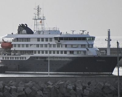 ‘It was either this or the pool’: hantavirus ship becomes latest Tenerife tourist attraction