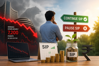 Sensex down nearly 7,200 points in 2026 so far. Should you continue SIPs or pause?