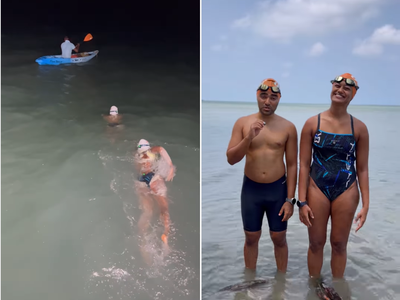 Meet the Bengaluru techie couple who swam 32 km from Sri Lanka to India via the Ram Setu route in 11 hours; here's how they did it