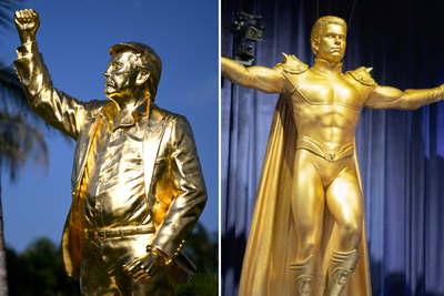 The Boys creator reacts to real-life gold Trump statue that mirrors scene from the show