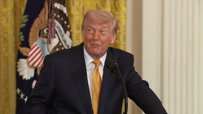 Confused Trump underlines that drugs are coming in ‘by sea? Is it see? Like vision? No, it’s sea. SEA’, unclear what he’s burbling about