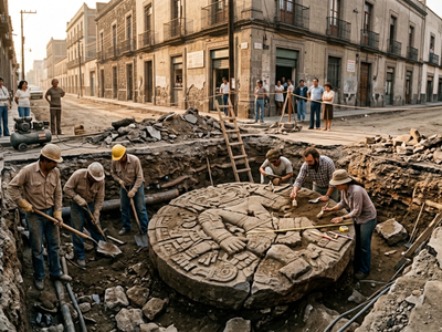 In 1978, a routine roadwork project in Mexico City exposed a colossal Aztec monument hidden beneath the streets for centuries