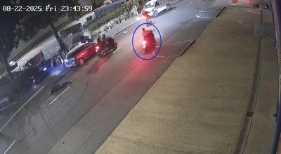 Shocking moment man shot in neck from close range at motorcycle gathering in west London