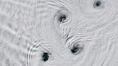 Mesmerizing vortexes swirl near an Antarctic volcano | Space photo of the day for May 12, 2026