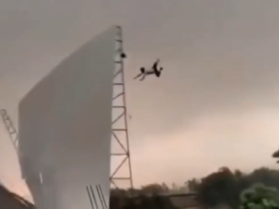 Uttar Pradesh viral video: Man flung several feet into the air during thunderstorm. Watch
