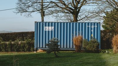 This 'Tiny Home'-Obsessed Couple Turned a Bright Blue Shipping Container Into a Garden Studio for Just £8,000 — And It Looks So Luxe Inside