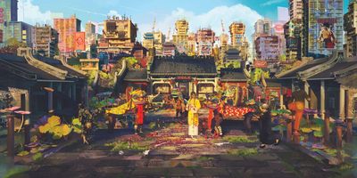 This Honor of Kings artist layers architecture and cultural memory in his atmospheric digital paintings