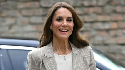 Kate Middleton strides into summer styling with comfy flats, pleated skirt and plain white tee in Italy