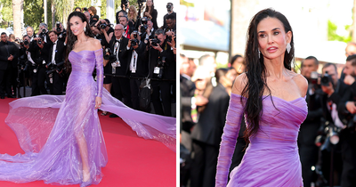 Demi Moore Risks Getting Kicked Off Cannes Red Carpet As She Ignores New Rules With Purple Dress