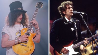 “I walked in at 2pm and George Harrison and Kim Basinger were there hanging out. I noticed this little guy wearing leather gloves and a hooded surfer's sweater”: When Bob Dylan invited Slash to record with him