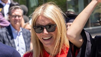 Forget navy, Gwyneth Paltrow just made a case for pairing red with sky blue, and it's surprisingly chic