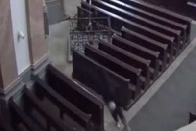 Watch: Hooded thief flees with 800-year-old skull of medieval saint