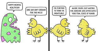 61 New Comics By ‘Depression Chicken’ That Make Overthinking Feel Strangely Funny