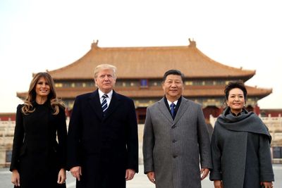 No Melania, no problem? So Trump flew to Beijing with three female aides instead; everyone asking who these women are