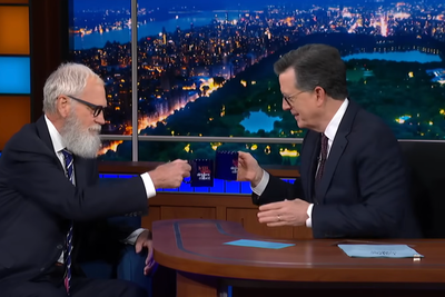 David Letterman delivers defiant six-word parting shot to CBS during final Colbert Show appearance