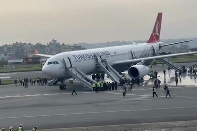 Turkish Airlines plane evacuated in Nepal after smoke from the landing gear