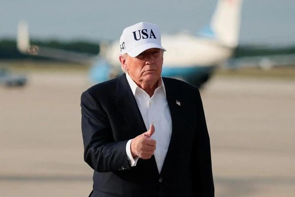 'Nothing from China allowed on the plane': Trump team dumps Chinese-issued phones, badges and gifts before boarding Air Force One