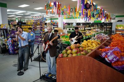 A Latino grocery store in Delaware turns its produce aisle into a music stage