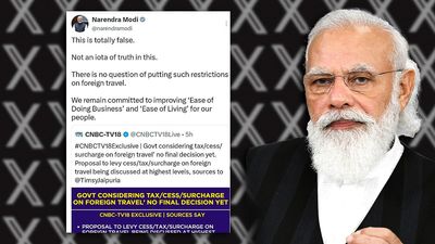 Modi calls out ‘sources’ in CNBC-TV18 report about tax on foreign travel