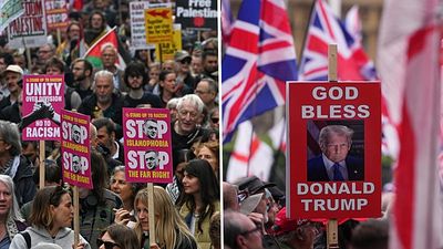 London on edge as Tommy Robinson backers and pro-Palestinian marchers rally