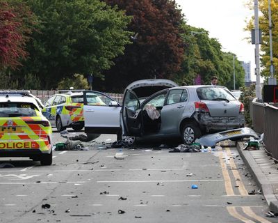 Nine injured after car pursued by police crashes in east London
