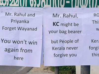 Posters targeting Congress' Rahul, Priyanka and Kharge surface in Wayanad; police register case