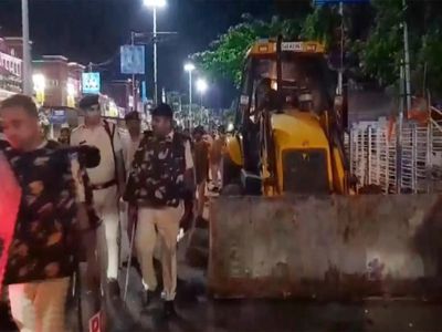 Demolition drive conducted near Howrah railway station in West Bengal amid heavy security