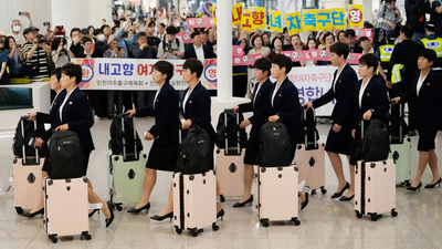 'We welcome you': North Korean women football team arrives in South for a rare match