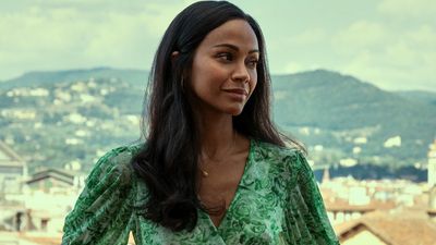 Zoe Saldaña Turns Two-Toned Lingerie Into A Lacy Event Dress That's Perfect For Summer