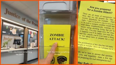‘They know something’: Texas woman walks into county tax office, and then, between legal help brochures, spots insane ‘zombie attack’ pamphlet